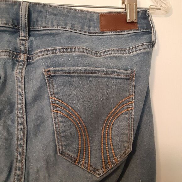 HOLLISTER Jeans Womens Size 9R Distressed Blue Skinny Zipper Ankle Low Rise Crop - Picture 8 of 11